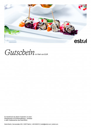 Gutschein Gericht auf Teller bunt